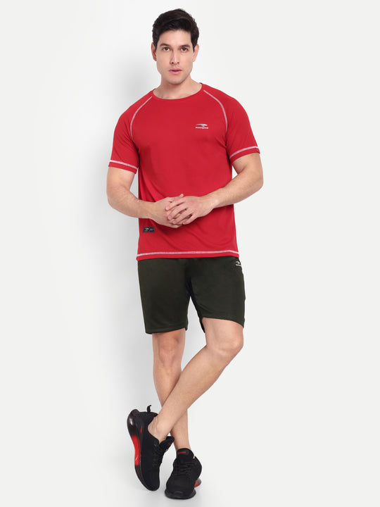 OLIVE GREEN MELANGE SHORTS