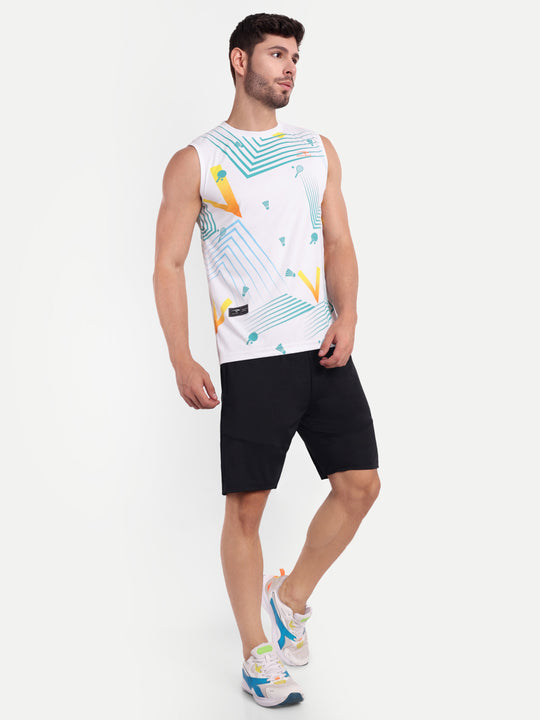 SNOW WHITE SLEEVELESS TSHIRT-AERO TEE