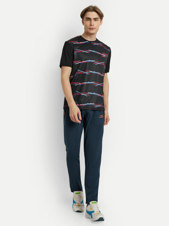 Black Graphic Badminton Tshirt