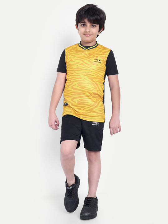 YELLOW CAMOUFLAGE CREW NECK TSHIRT - KIDS