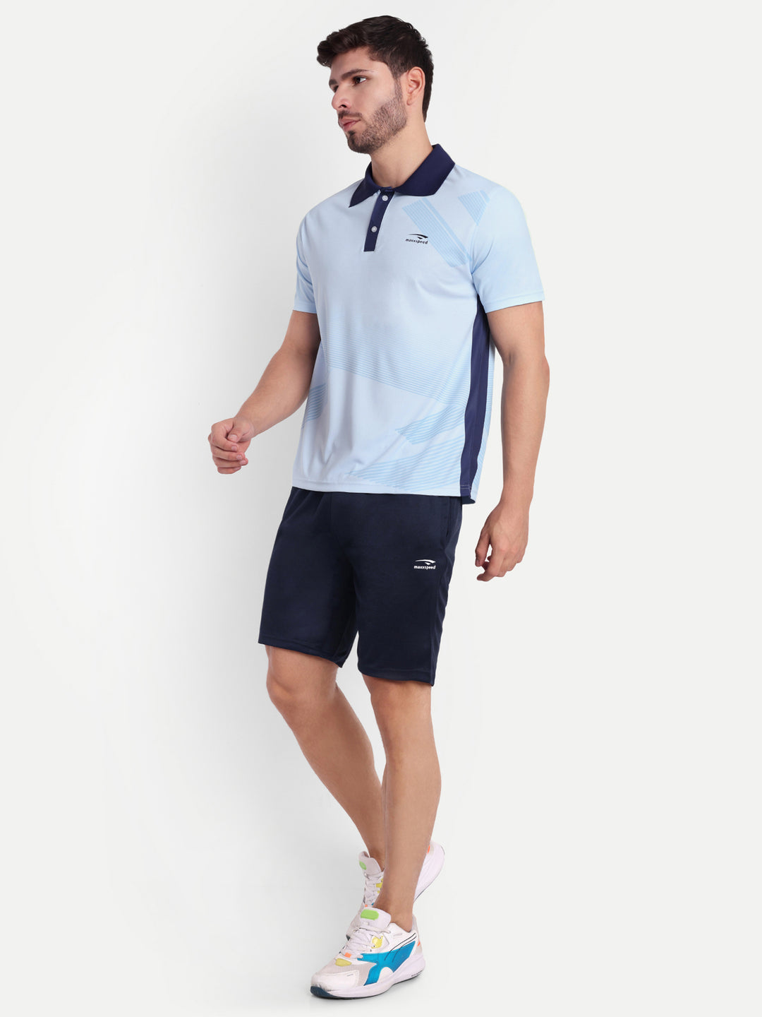 AZURE BLUE GRAPHIC POLO TSHIRT -AERO TEE