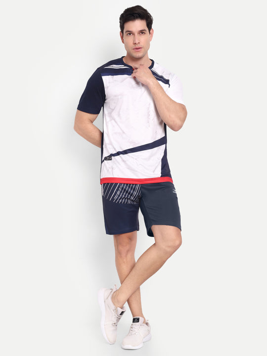 NAVY BLUE GRAPHIC PRINTED SHORTS
