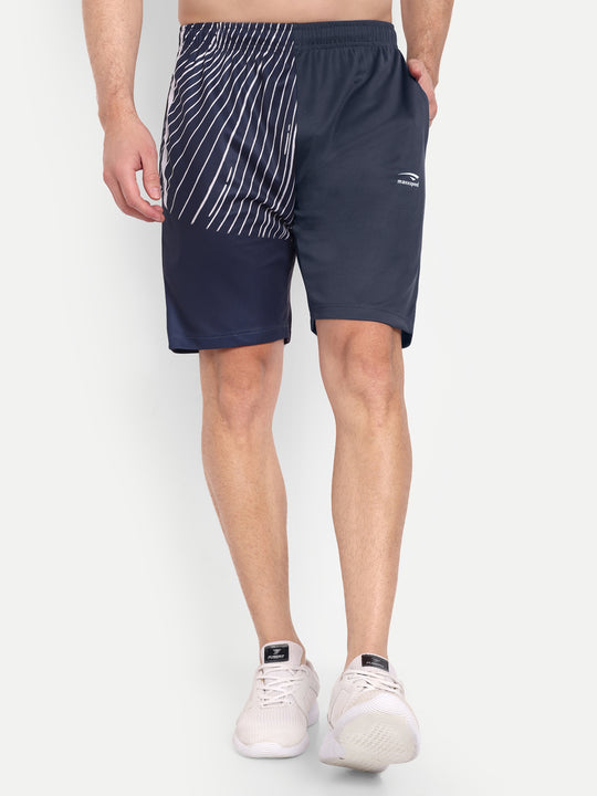 NAVY BLUE GRAPHIC PRINTED SHORTS