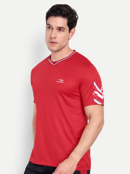 RED CREW NECK TSHIRT