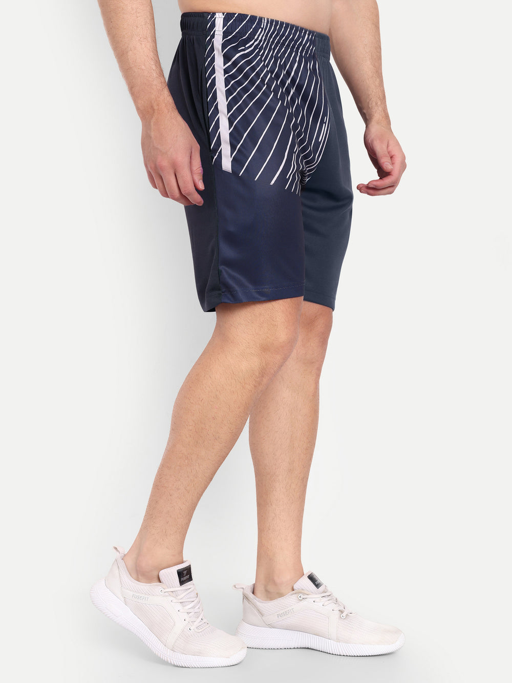NAVY BLUE GRAPHIC PRINTED SHORTS