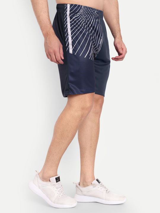 NAVY BLUE GRAPHIC PRINTED SHORTS