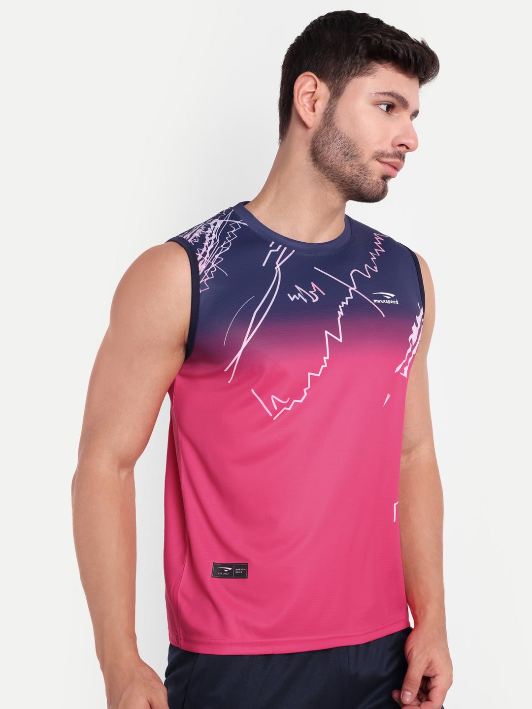 VIBRANT GRAPHIC SLEEVELESS TSHIRT-AERO TEE