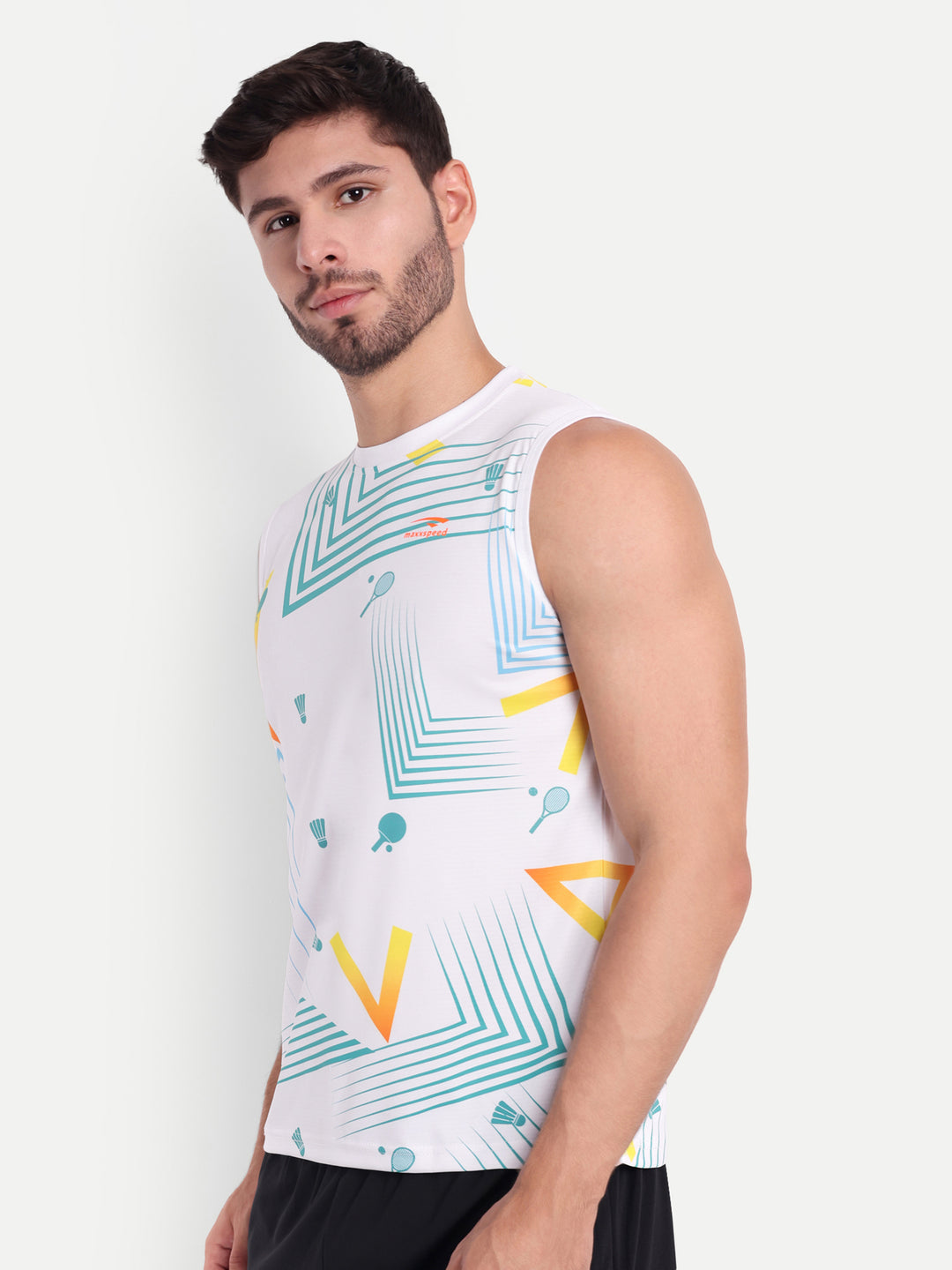SNOW WHITE SLEEVELESS TSHIRT-AERO TEE