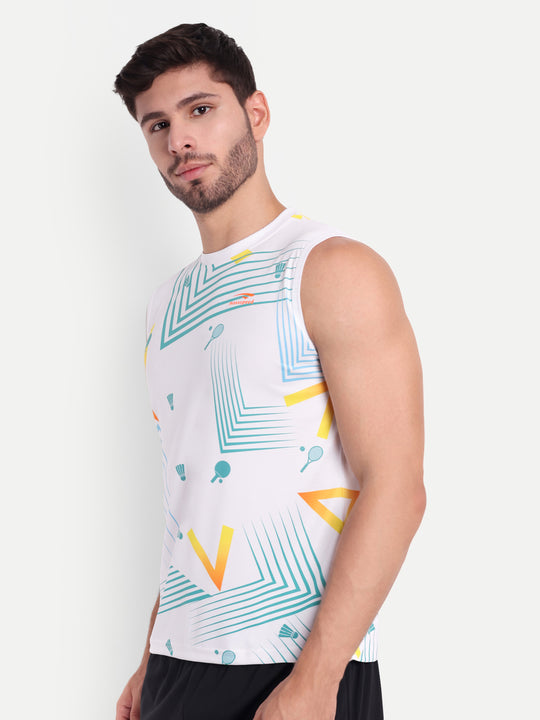 SNOW WHITE SLEEVELESS TSHIRT-AERO TEE