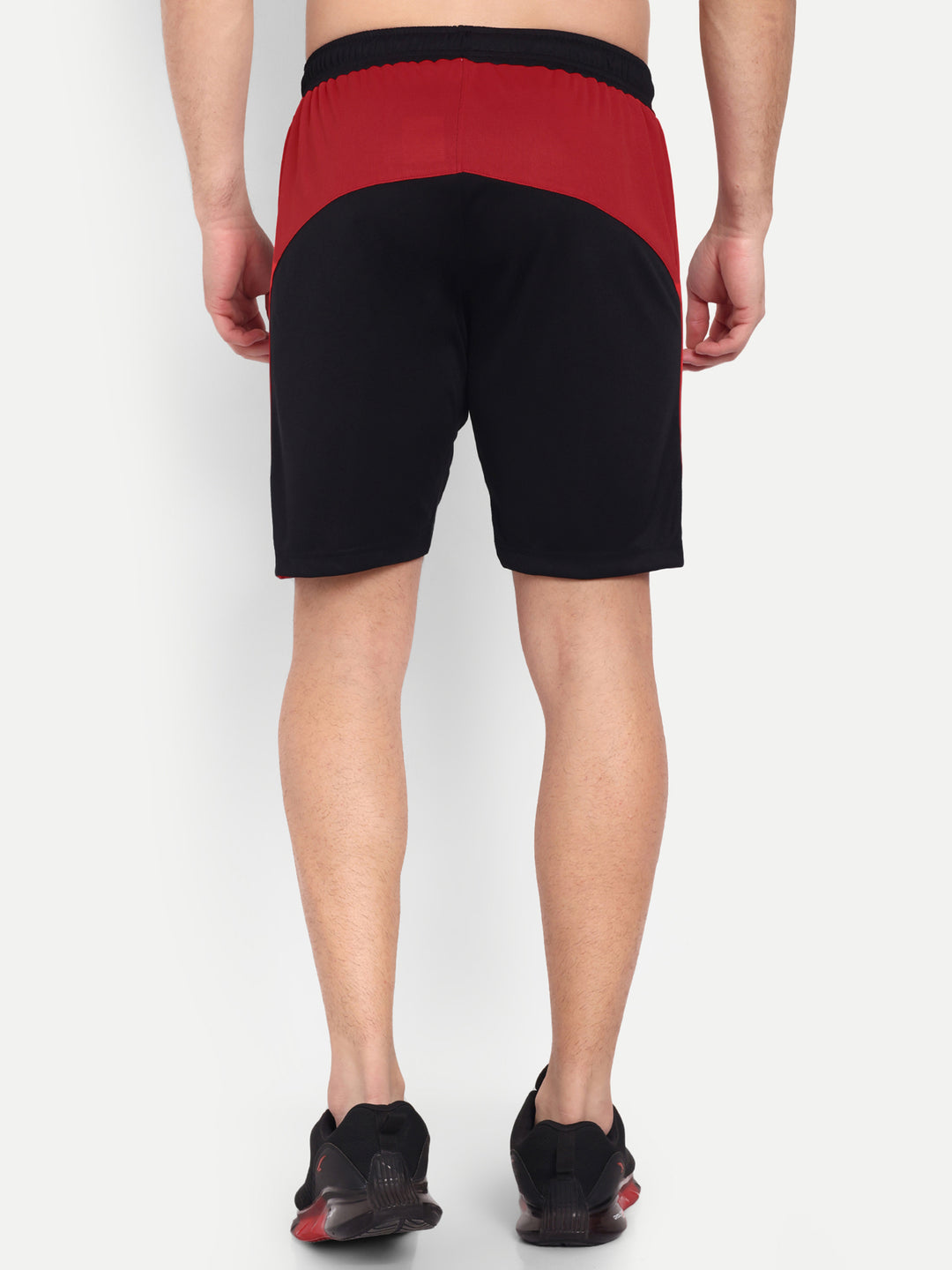 BLACK SHORTS WITH RED PANEL