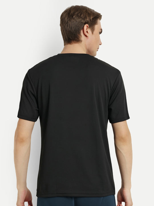 Black Graphic Badminton Tshirt