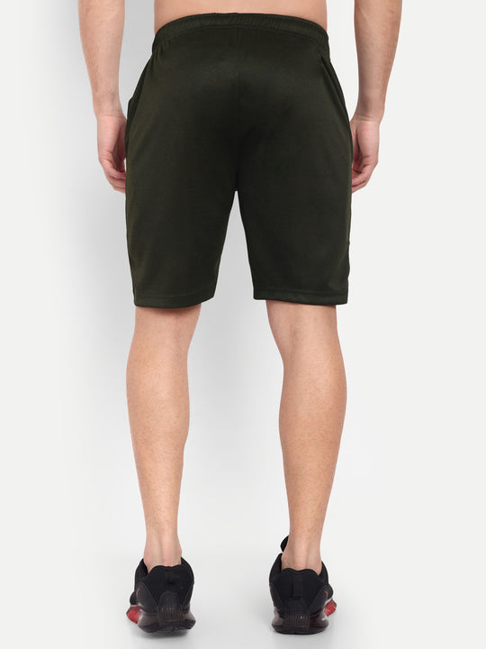 OLIVE GREEN MELANGE SHORTS