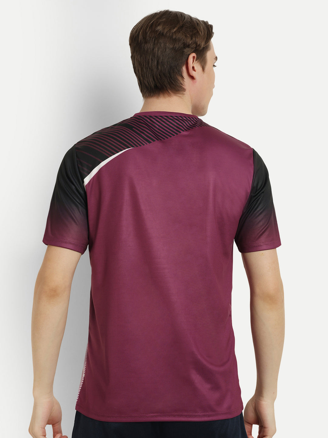 Maroon Graphics Badminton Tshirt