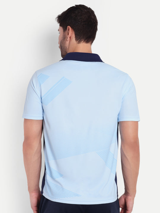 AZURE BLUE GRAPHIC POLO TSHIRT -AERO TEE