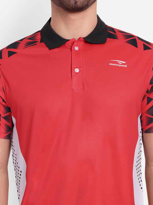 ARROW RED POLO TSHIRT- AERO TEE