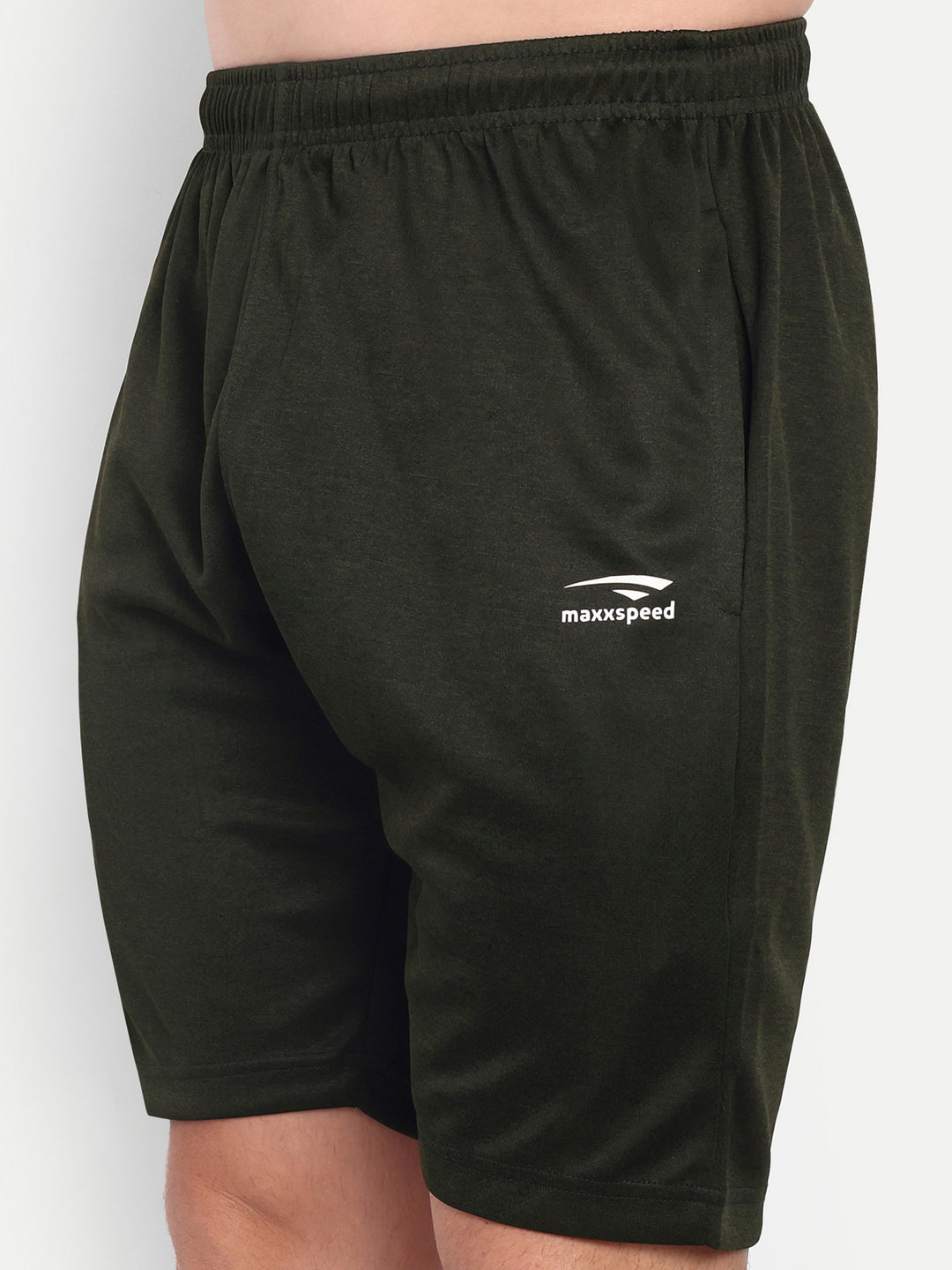 OLIVE GREEN MELANGE SHORTS