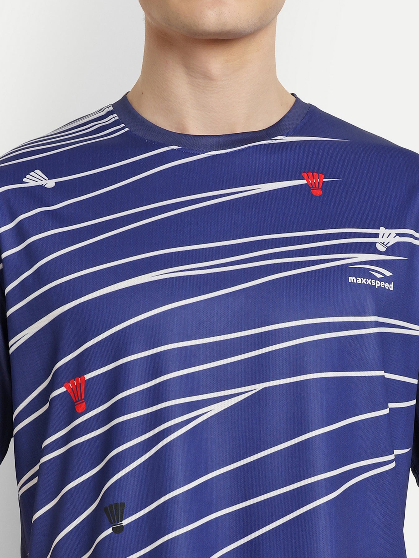 Blue White Badminton Tshirt – maxxspeed