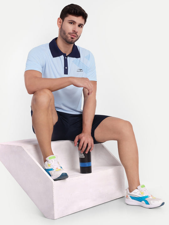 AZURE BLUE GRAPHIC POLO TSHIRT -AERO TEE